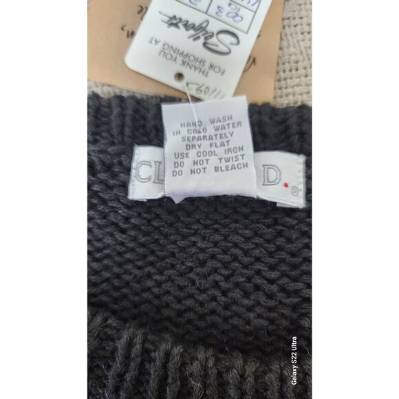 NWT Claudia D VTG Diamond Patchwork Color Block Knit Oversized Sweater W Med - Picture 8 of 14